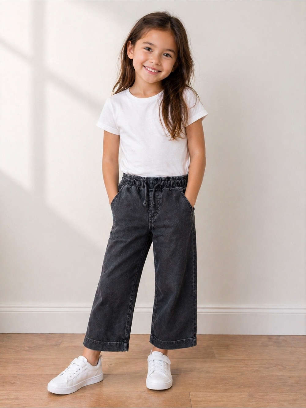 GAP Kids Dark Gray Elastic-Waist Denim Jeans
